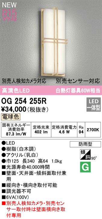 ODELIC オーデリック LEDポーチライト(別売人検知カメラ対応・別売センサー対応) OG254255R - 1
