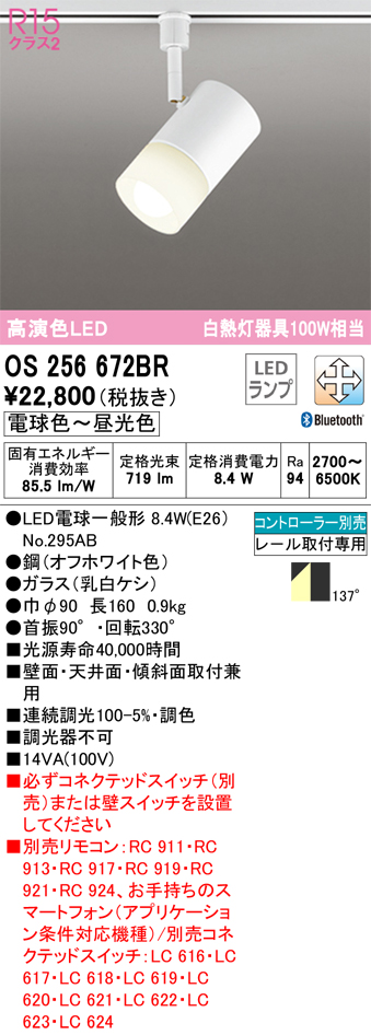 人気ブランド オーデリック OS256547R LEDスポットライト R15高演色 クラス2 白熱灯器具60W相当 プラグタイプ 36°ワイド配光  温白色 LC調光 照明器具