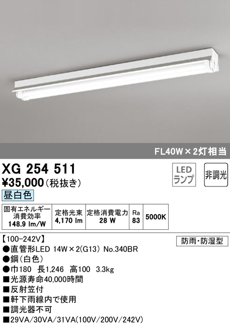 XR506011R5A 非常用照明器具・誘導灯器具 オーデリック 照明器具 非常用照明器具 ODELIC - 1