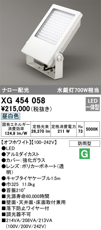 オーデリック オーデリック オーデリック LED投光器 XG454054 工事必要