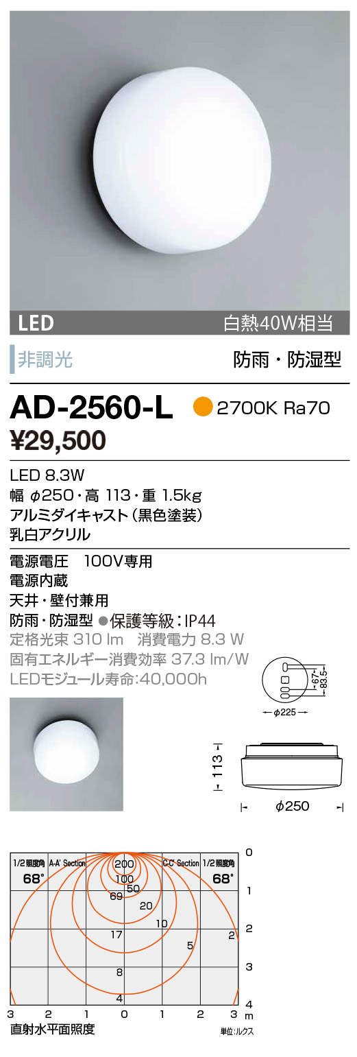 山田照明 ブラケットライト 防雨 電球色 非調光 AD-2609-L - 3