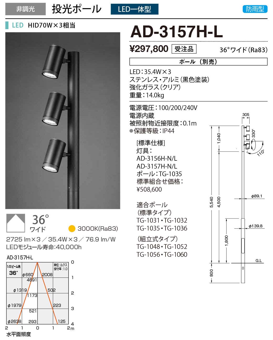 山田照明 照明器具 激安 AD-2530-N ガーデンライト（yamada） - 1