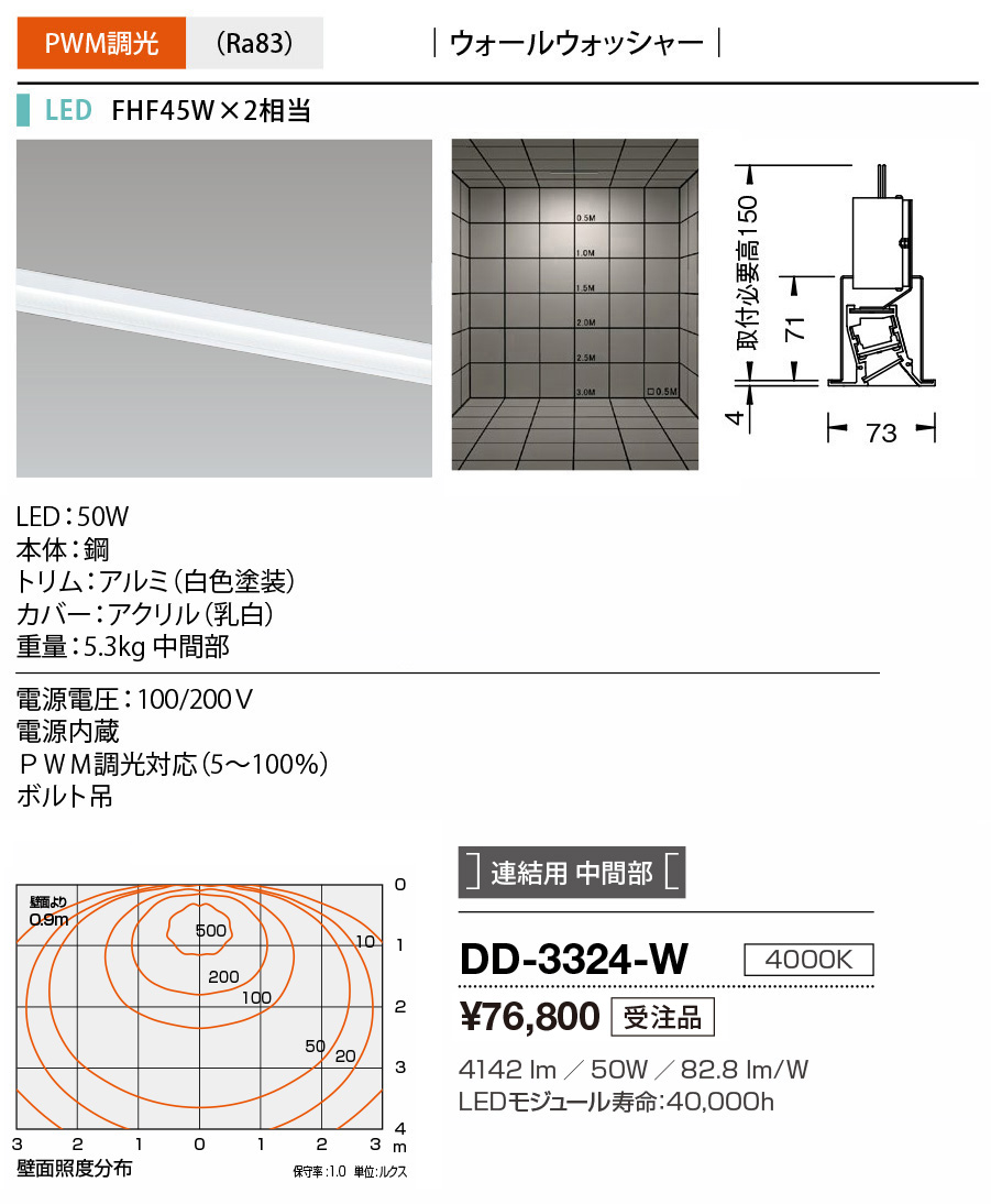山田照明/YAMADA ベースライト ラインシステム LED一体型 白色 単体