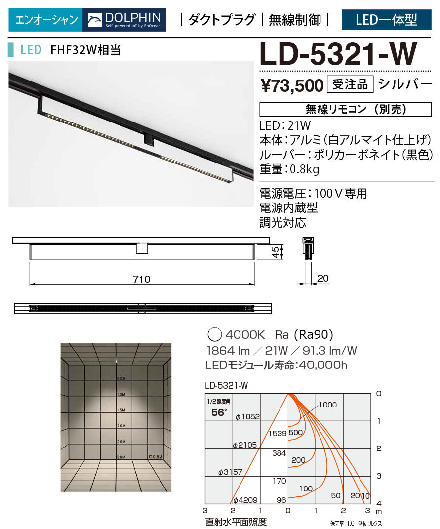 LD-5321-W | 照明器具 | LED一体型 ベースダクト照明 Refit リフィット
