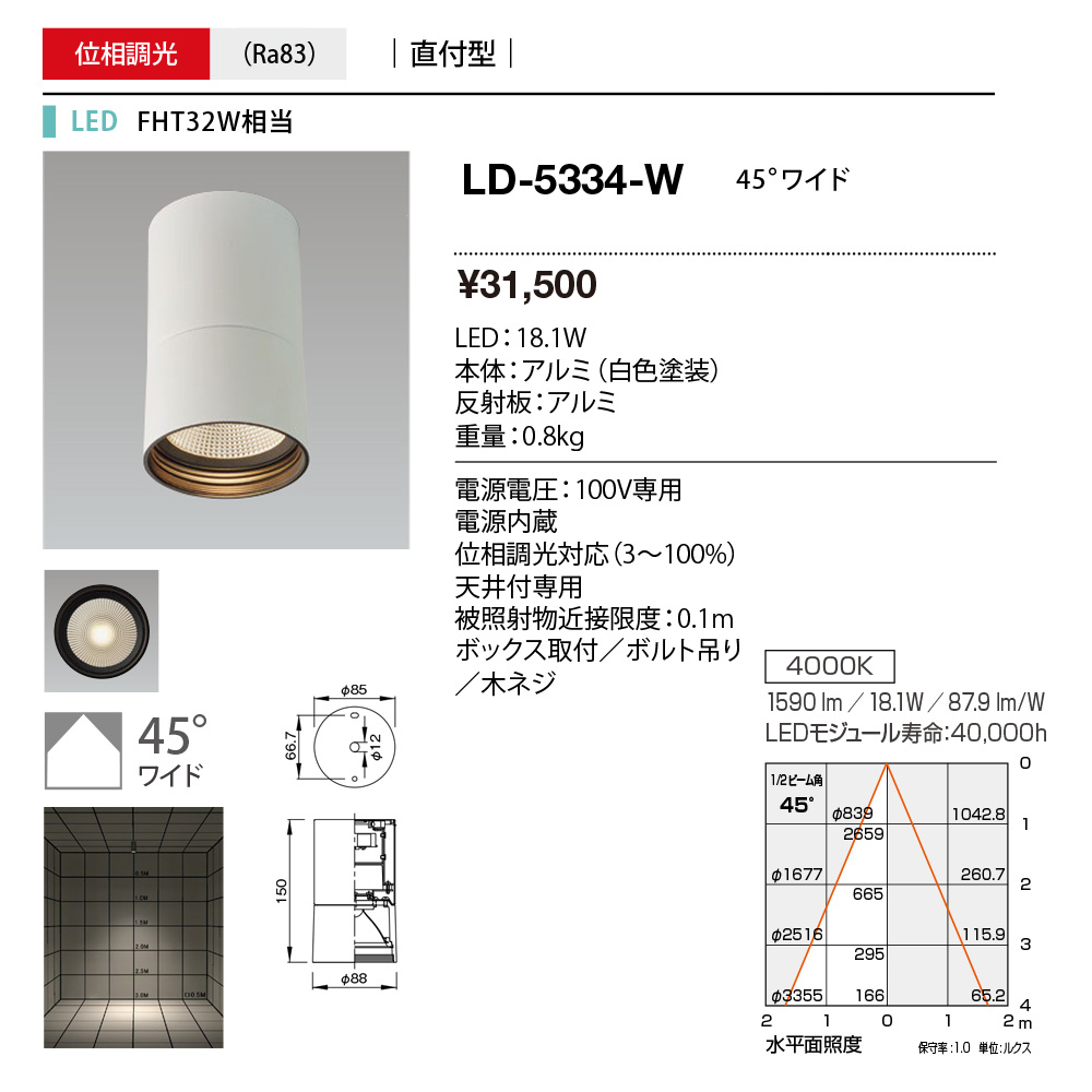LD-5334-W | 照明器具 | LEDシーリングダウンライト CEILING Unicorn