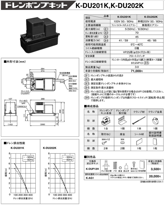 ダイキン K-KDU571HS オーケー器材 ドレンアップキット 未使用品 100V用 - www.safetyeng.co.jp