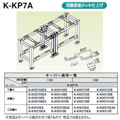 K-KP7Gパッケージエアコン用シリーズ PAキーパー関連部品 連結設置金具 溶融亜鉛メッキ仕上オーケー器材(ダイキン) エアコン部材