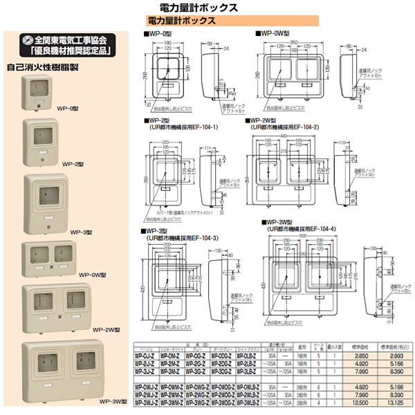 未来工業 電力量計ボックス 分岐ブレーカ付き ベージュ WP4-304J - 3