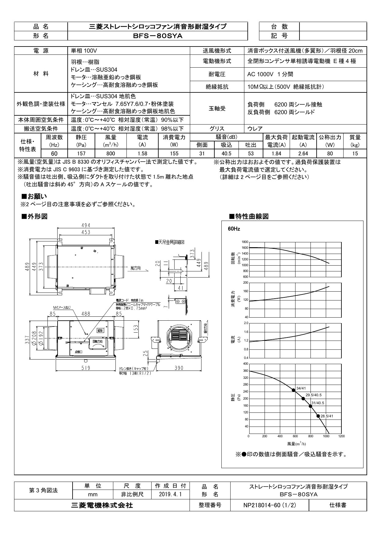 未使用 BFS-100SUG 三菱 シロッコファン | monsterdog.com.br