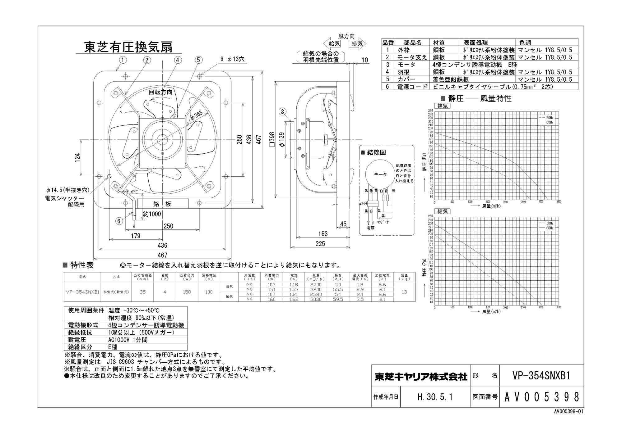 東芝 TOSHIBA 産業用換気扇 VP-354SNXA - 3