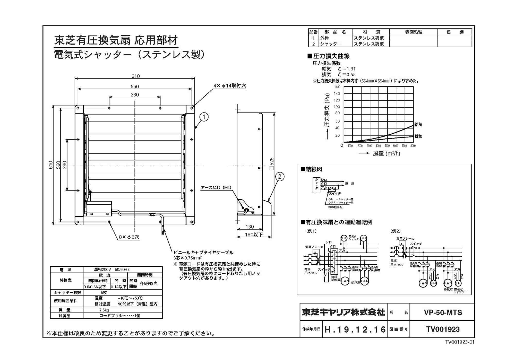 2021年最新海外 東芝 有圧換気扇用別売部品アタッチメント VP-40-HA TOSHIBA