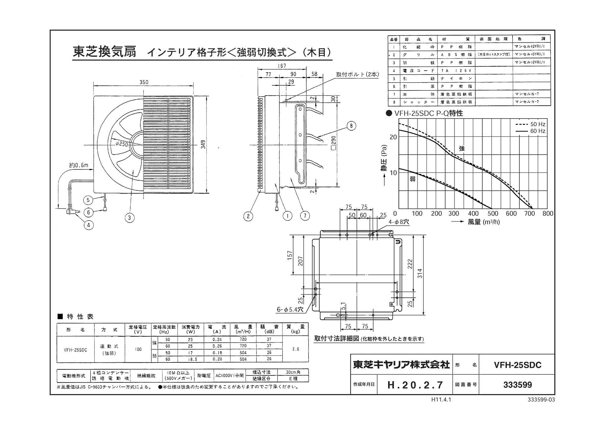 東芝 一般換気扇 インテリア格子タイプ VFH-25SDC 【KK9N0D18P】-