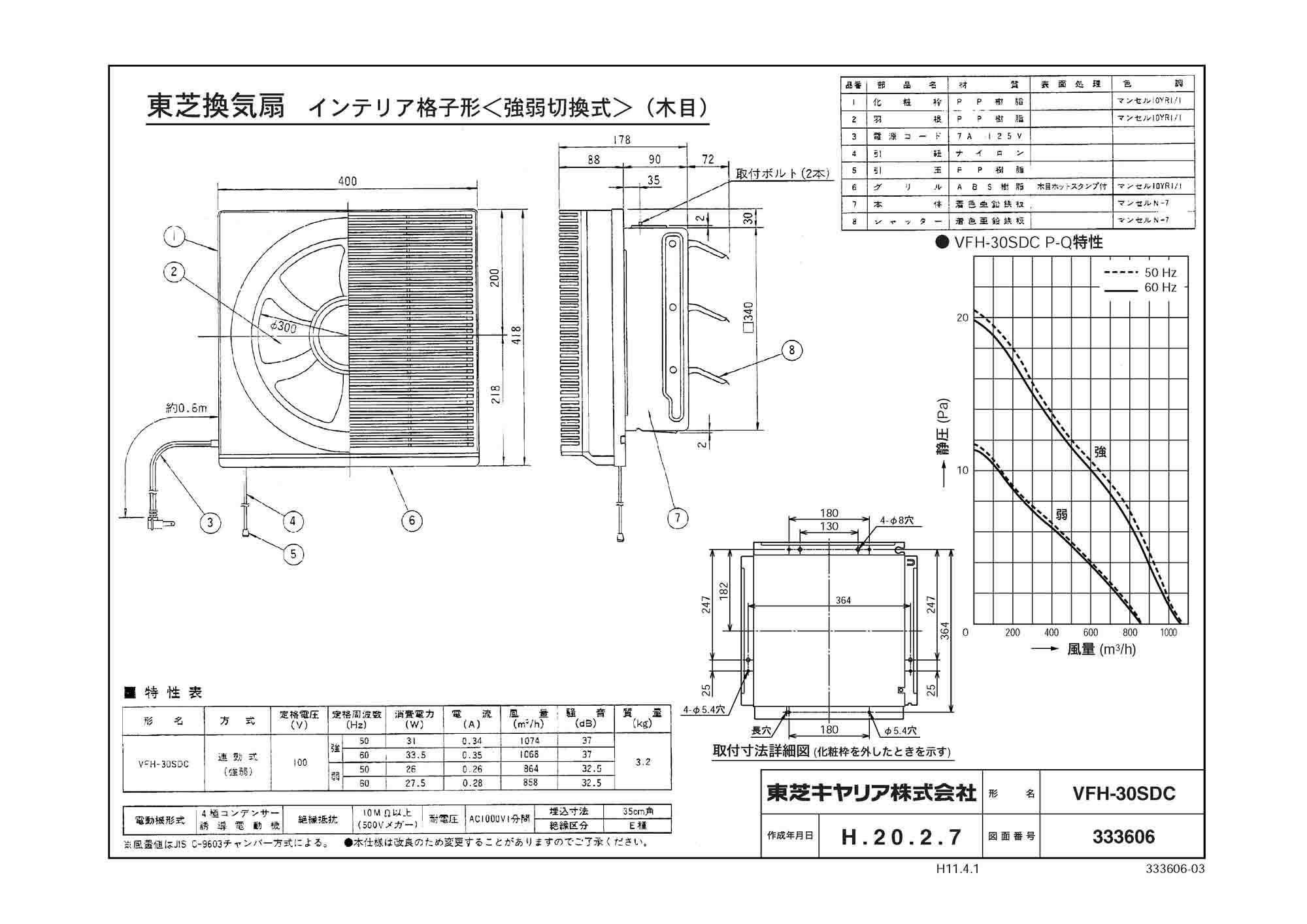 東芝 TOSHIBA 一般換気扇 VFH-30SDC - 1