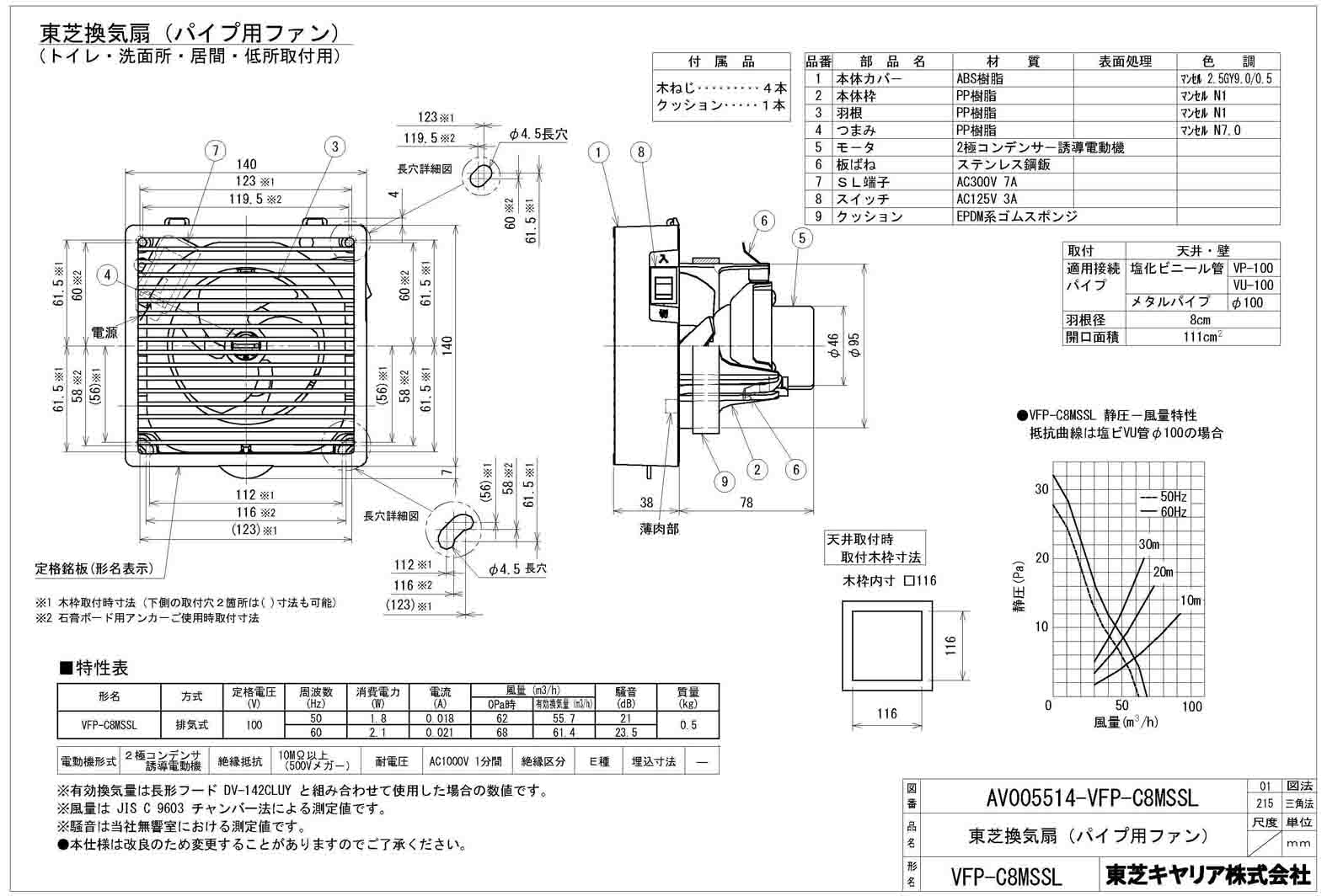 東芝 TOSHIBA 圧力形パイプ用ファン 【VFP-12XK4】 i8my1cf