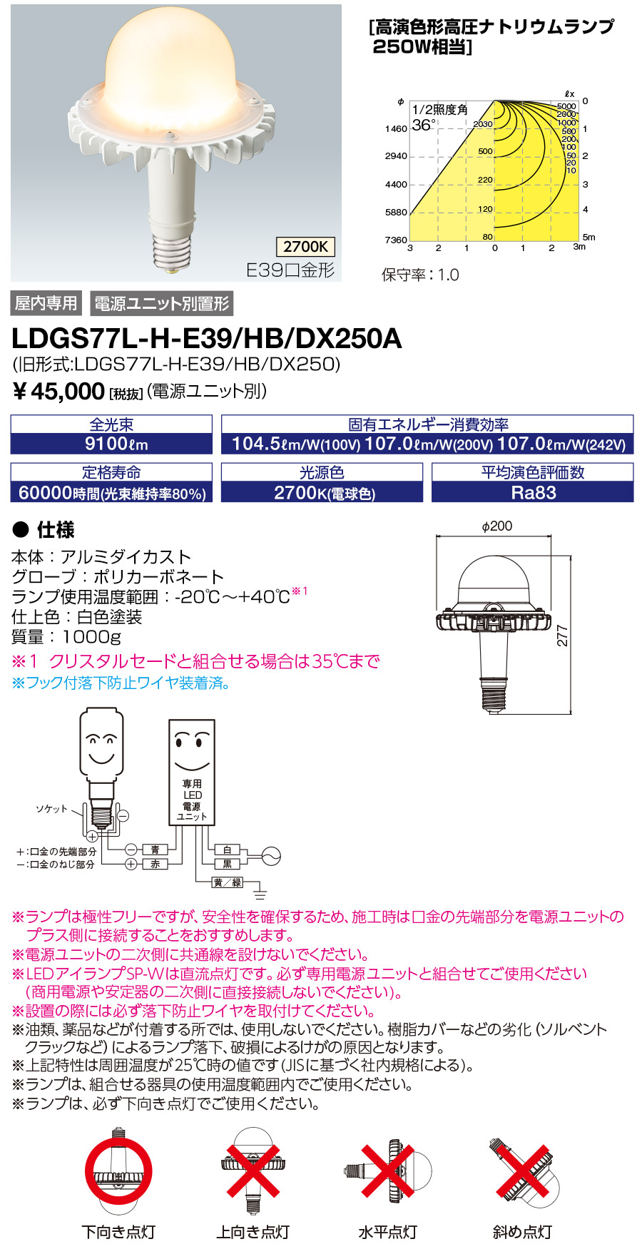 LDGS77L-H-E39-HB-DX250A