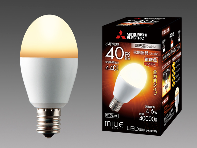 LDA5L-G-E17/40/D/SLED電球 全方向タイプ 調光器対応タイプ小形電球40形 4.6W 電球色三菱電機 ランプ 照明