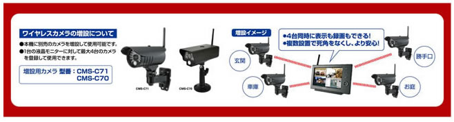 CMS-7110 防犯・セキュリティ用品 ワイヤレスカメラ＋モニターセットELPA 朝日電器 セキュリティ用品 タカラショップ